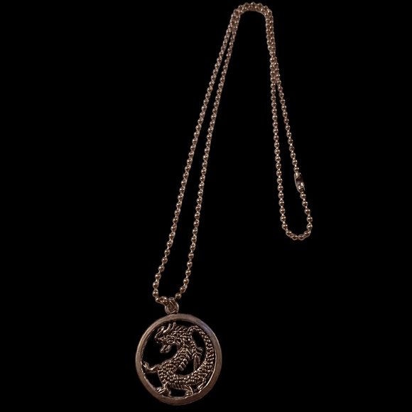 *5/35* Dragon Amulet Ball Chain Necklace - Picture 2 of 5